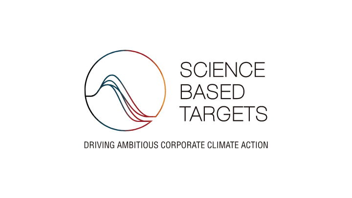 SCIENCE BASED TARGETS DRIVING AMBITIOUS CORPORATE CLIMATE ACTION 영문이 쓰여있는 로고 사진